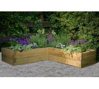 Forest Garden Caledonian Wooden Corner Raised Bed - 130 X 130Cm