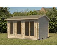 Forest Garden Chiltern 4.0M X 3.0M Log Cabin - Apex Roof, Single Glazed 24Kg Felt, Plus Underlay