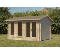 Forest Garden Chiltern Apex Roof Log Cabin 4.0m x 3.0m Natural Timber Mixed Softwood