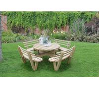 Forest Garden Circular Picnic Table With Seat Backs