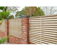 Forest Contemporary Double Slatted Fence Panel 1.8m x 1.2m Treated Timber (Pack of 3)