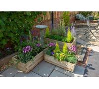 Forest Garden Durham Rectangular Wooden Garden Planters - Set Of 3