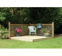 Forest Garden Easy Wooden Deck Kit With Handrails 2.4 X 2.4M