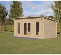 Forest Garden Elmley 5.0m x 3.0m Pent Double Glazed Log Cabin (24kg Polyester Felt Without Underlay / Installation Included)