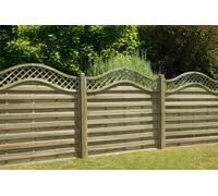 Decorative Europa Prague Fence Panel 1.8m x 1.8m - Pack of 4 - Treated Timber - Forest Garden