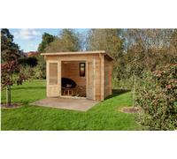 Forest Harwood Pent Roof Log Cabin (24kg Felt, plus Underlay) 3.0m x 2.0m Natural Timber