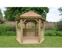 Forest Hexagonal Cedar Roof Gazebo - 3m Treated Timber (Installed)