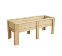 Forest Garden Kitchen Garden 250L Wooden Rectangular Planter (H)70Cm (W)180Cm (D)70Cm