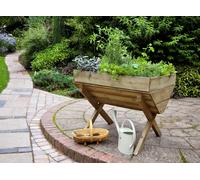 Forest Garden Kitchen Garden Trough Planter, 807 x 1000 x 760mm, Treated Timber, Rustic Design