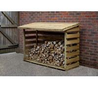 Forest Garden Large Pent Wooden Logstore (1.8M X 0.8M)