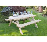 Forest Garden Rectangular Picnic Table - Large, Brown