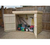 Forest Garden Large Shiplap Pent Outdoor Store, Garden Storage 1450 x 1950 x 870mm, Treated Timber Green Mixed Softwood