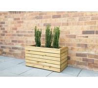 Forest Garden Linear Double Wooden Garden Planter 0.8M X 0.4M