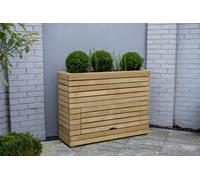 Forest Garden Linear Tall Wooden Garden Planter With Storage 1.2M