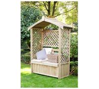 Forest Garden Lyon 2 Seater Wooden Garden Arbour - Natural
