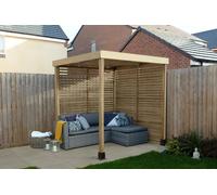 Forest Garden Modular Pergola with 2 Side Panels, Brown