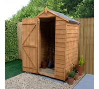 Forest Garden Overlap 4X3 Ft Apex Wooden Dip Treated Shed With Floor