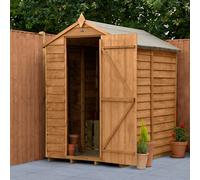 Forest Garden Overlap 6X4 Ft Apex Wooden Dip Treated Shed With Floor - Assembly Service Included