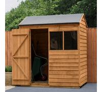 Forest Garden Overlap 6X4 Ft Reverse Apex Wooden Dip Treated Shed With Floor & 2 Windows - Assembly Service Included
