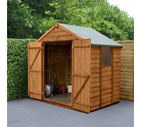 Forest Garden Overlap 7X5 Ft Apex Wooden Dip Treated 2 Door Shed With Floor & 1 Window