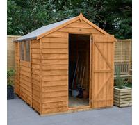 Forest Garden Overlap 8X6 Ft Apex Wooden Dip Treated Shed With Floor & 2 Windows