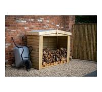 Forest Garden Overlap Pressure Treated Apex Log Store - 6ft 6in x 2ft 8in