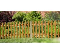 Forest Garden Pale Picket Fence Panel 6' x 3', Golden Brown Mixed Softwood