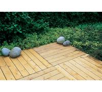Forest Garden Patio Wooden Deck Tile - 90X90Cm - Pack Of 4