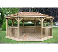 Forest Premium Oval Cedar Roof Gazebo - 5.1m Treated Timber (Installed)