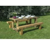 Forest Garden Refectory Table And Sleeper Bench Set - 1.8M