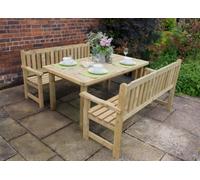 Forest Rosedene Wooden Garden Table and Benches Set 6x6