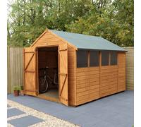 Forest Garden Shiplap 10X8 Ft Apex Wooden 2 Door Shed With Floor & 4 Windows