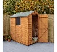 Forest Garden Shiplap 6X4 Ft Apex Wooden Shed With Floor & 1 Window