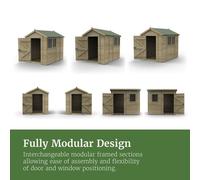 Timberdale T&G Pressure Treated 10x6 Reverse Apex Shed - No Installation / Without Base