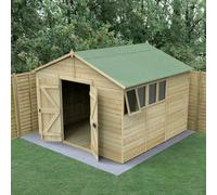 10' x 10' Forest Timberdale 25yr Guarantee Tongue & Groove Pressure Treated Double Door Apex Shed (3.21m x 3.05m)