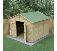 Forest Garden Timberdale 10X10 Apex Shed - Double Door - No Windows
