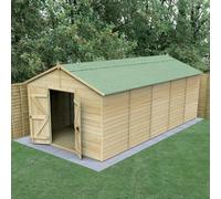 Forest Garden Timberdale 10X20 Apex Shed - Double Door - No Windows - With Base