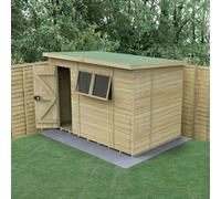 Forest Garden Timberdale 10X6 Pent Shed - 2 Window - 2 Opening - With Base