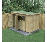Forest Garden Timberdale 10X6 Pent Shed - Double Door - 2 Window - 1 Opening - With Base
