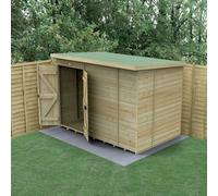 Forest Garden Timberdale 10X6 Pent Shed - Double Door - No Windows