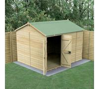 Forest Garden Timberdale 10X8 Reverse Apex Shed - Double Door - No Windows