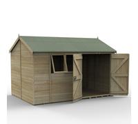 12' x 8' Forest Timberdale 25yr Guarantee Tongue & Groove Pressure Treated Double Door Reverse Apex Shed (3.65m x 2.52m)