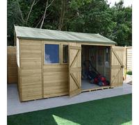 Forest Garden Timberdale 12X8 Reverse Apex Shed - Double Door