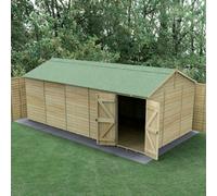 Forest Garden Timberdale 20X10 Reverse Apex Shed - Double Door - No Windows - With Base