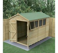 10x6 Forest Timberdale TG Pressure Treated Double Door Apex Shed - With 3 Fixed Windows and 1 Opening Window - Delivery Only