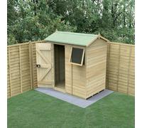 Forest Garden Timberdale 6x4 Reverse Apex Shed - 1 Window - 1 Opening, Brown