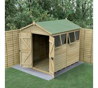 Forest Garden Timberdale 8X6 Apex Shed - Double Door - 4 Windows - 2 Opening - With Base