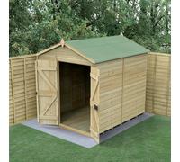Forest Garden Timberdale 8X6 Apex Shed - Double Door - No Windows - With Base