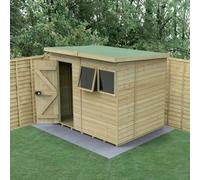 8x6 Forest Timberdale TG Pressure Treated Pent Shed - With 1 Fixed Window and 1 Opening Window - Delivery Only