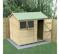 8x6 Forest Timberdale TG Pressure Treated Reverse Apex Shed - With 1 Fixed Window and 1 Opening Window - Delivery Only
